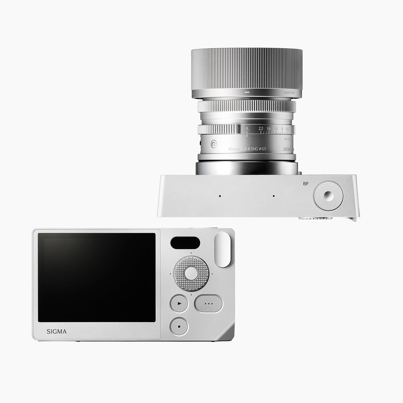 Sigma BF Digital Camera – Silver with 45mm f/2.8 DG Contemp lens L Mount Silver